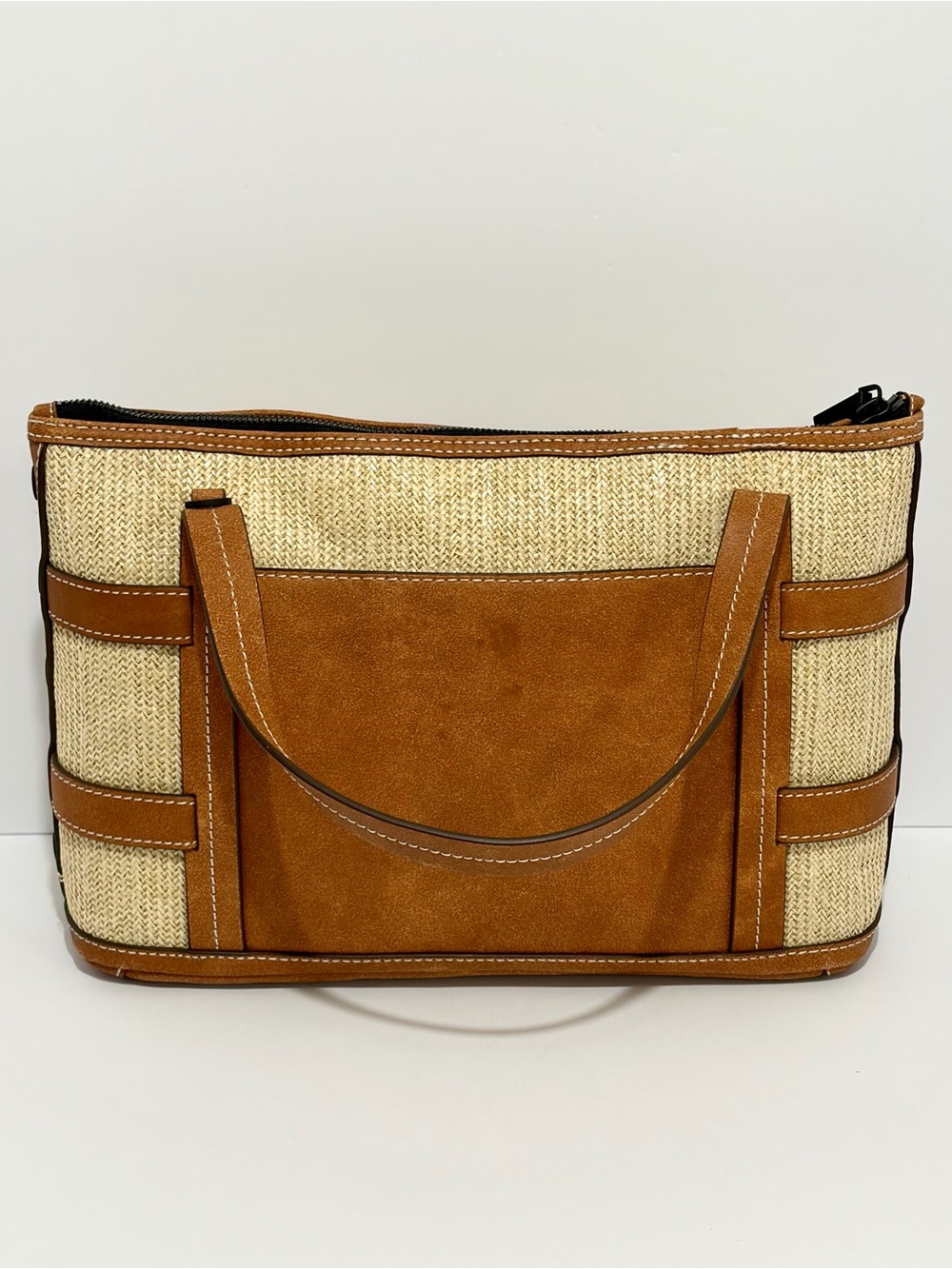 HAMMITT Addie MD Crossbody/Tote In Saddle Raffia/Bronze Hardware Like ๐ - Picture 12 of 16